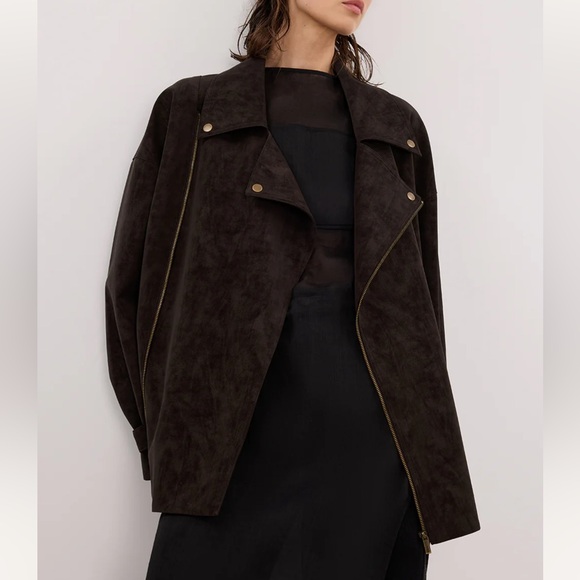 DISSH Jackets & Blazers - DISSH Oakland Choc Oversized Faux Suede Jacket